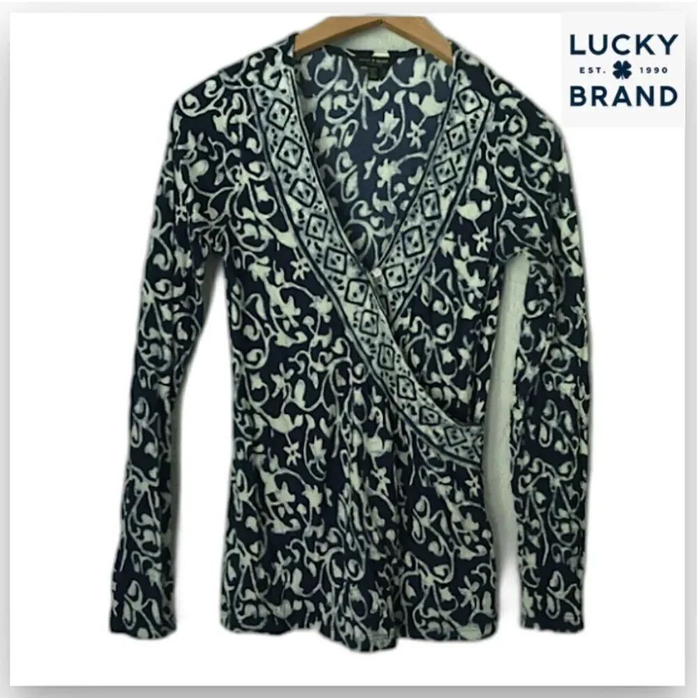 4 for $20 Lucky Brand Cross Over Floral Top (XS)